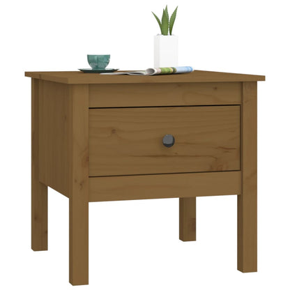 vidaXL Tables d'appoint 2 pcs Marron miel 50x50x49 cm Bois de pin massif