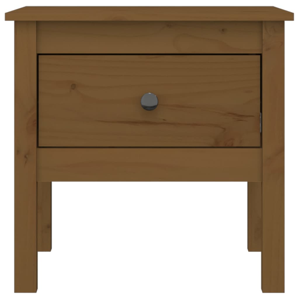 vidaXL Tables d'appoint 2 pcs Marron miel 50x50x49 cm Bois de pin massif