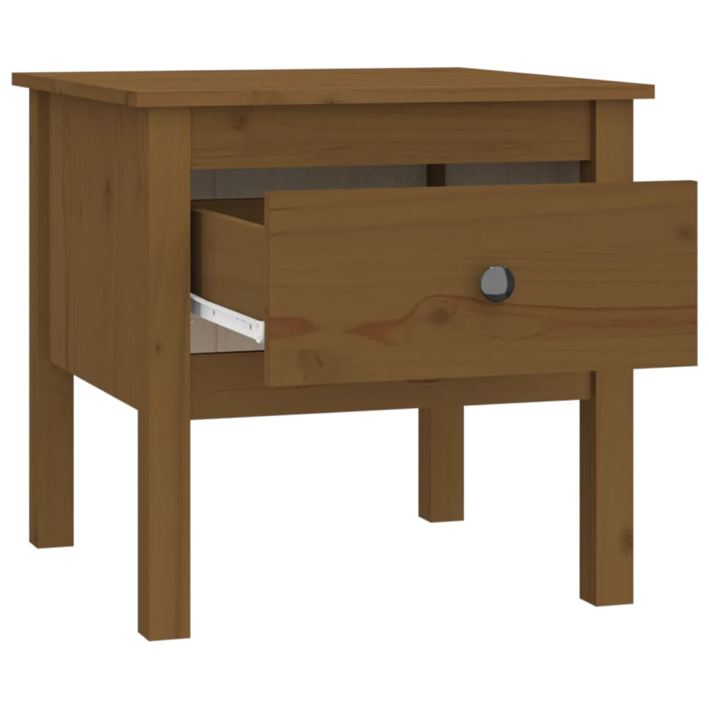 vidaXL Tables d'appoint 2 pcs Marron miel 50x50x49 cm Bois de pin massif