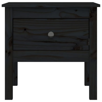 vidaXL Table d'appoint noir 50x50x49 cm Bois de pin massif