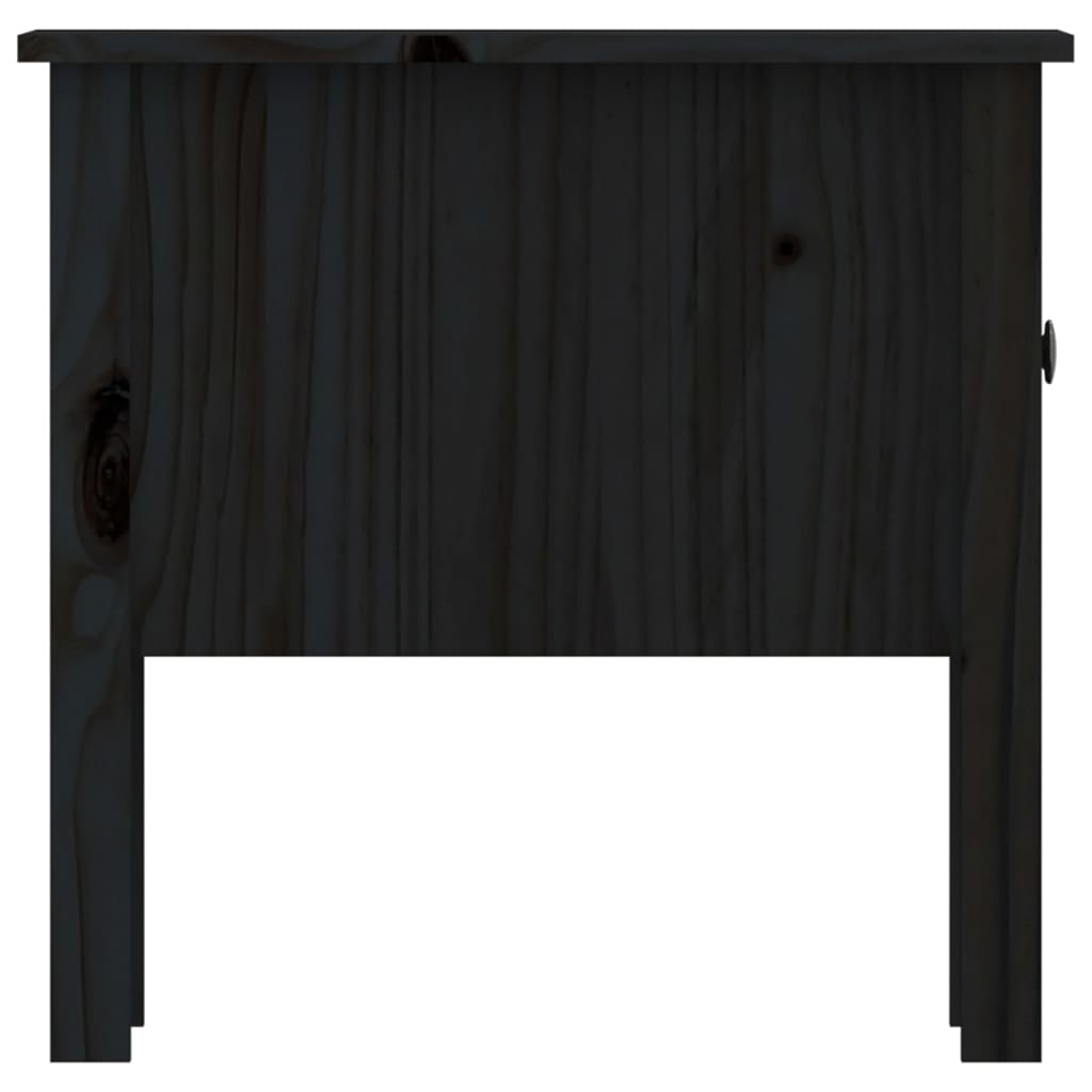 vidaXL Table d'appoint noir 50x50x49 cm Bois de pin massif