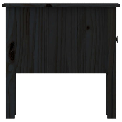 vidaXL Table d'appoint noir 50x50x49 cm Bois de pin massif