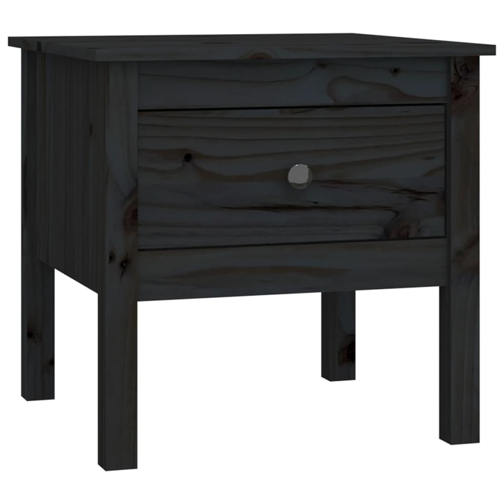 vidaXL Tables d'appoint 2 pcs Noir 50x50x49 cm Bois de pin massif