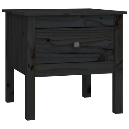 vidaXL Tables d'appoint 2 pcs Noir 50x50x49 cm Bois de pin massif