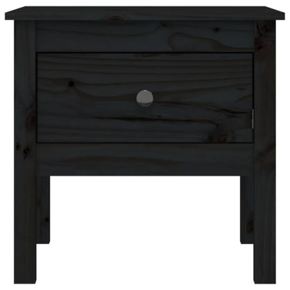vidaXL Tables d'appoint 2 pcs Noir 50x50x49 cm Bois de pin massif