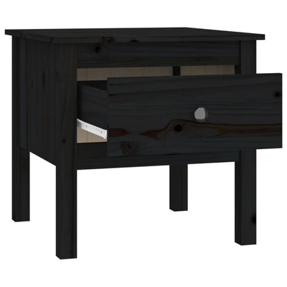 vidaXL Tables d'appoint 2 pcs Noir 50x50x49 cm Bois de pin massif