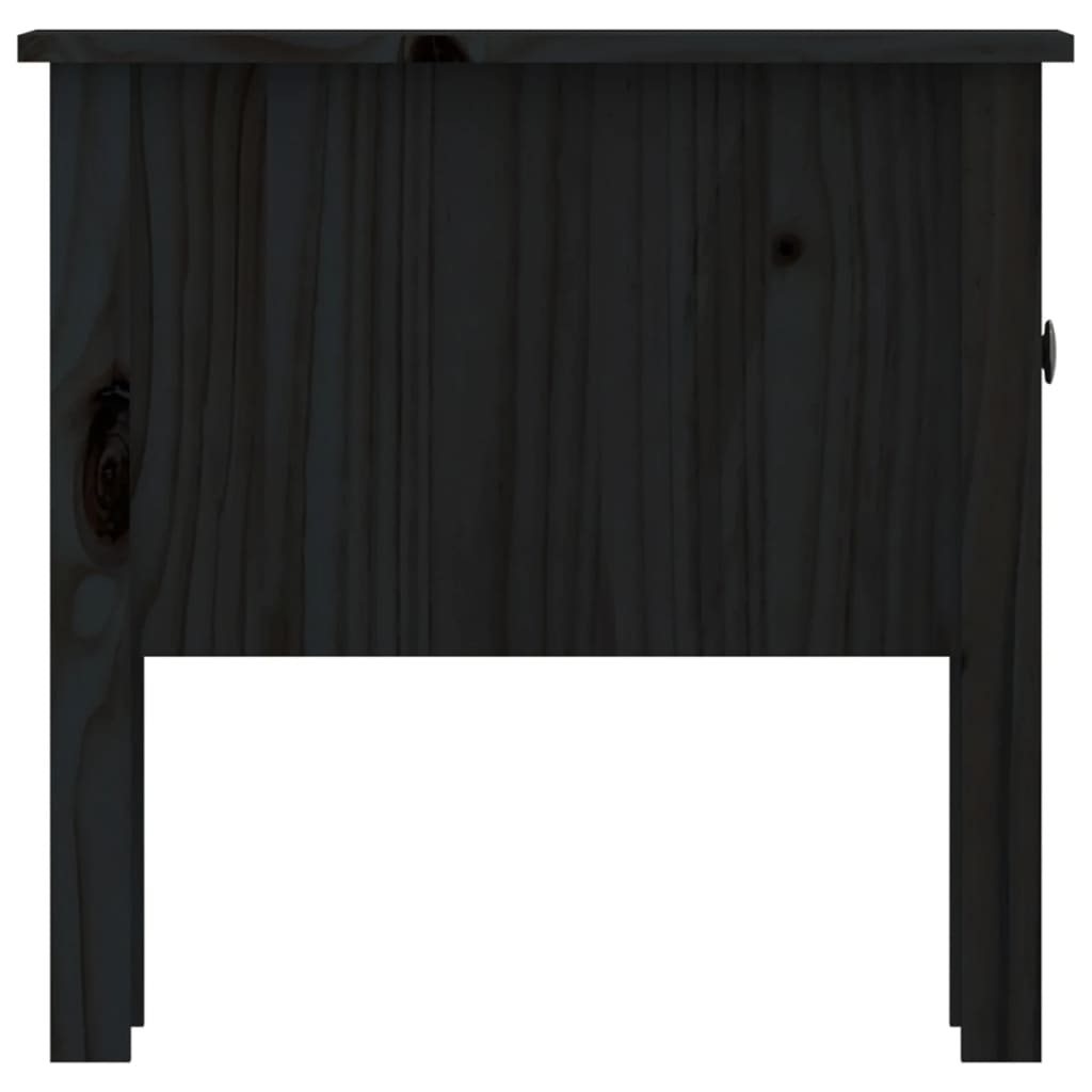 vidaXL Tables d'appoint 2 pcs Noir 50x50x49 cm Bois de pin massif