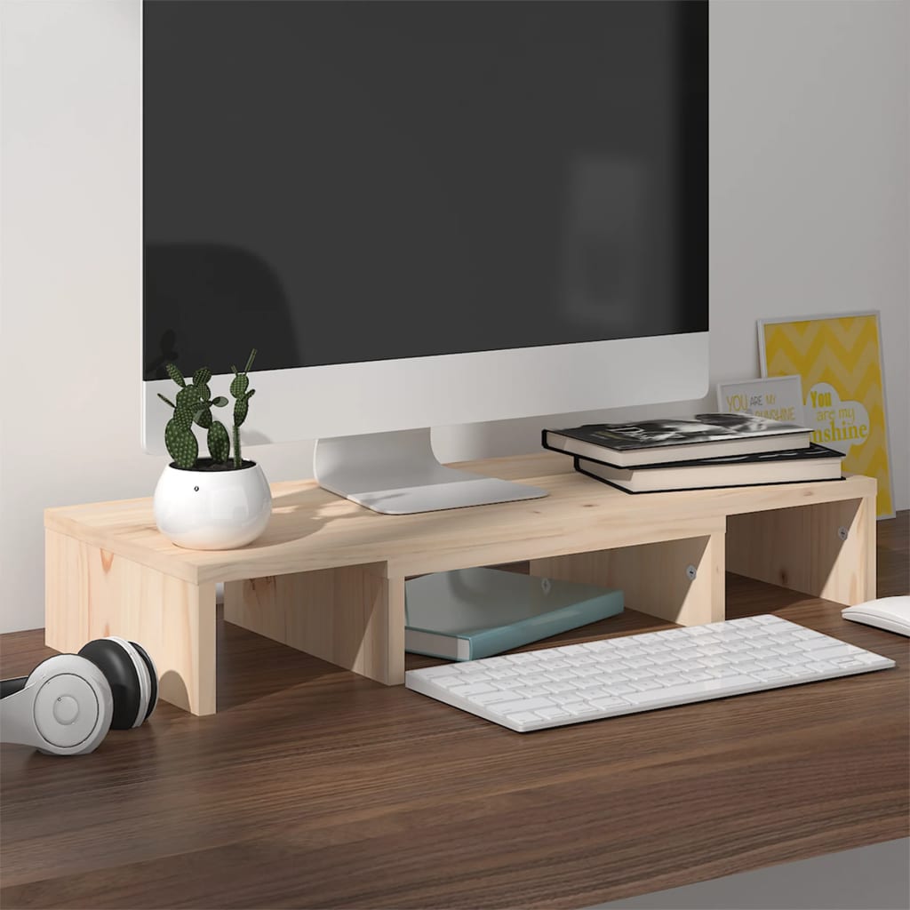 vidaXL Monitorständer 60x24x10,5 cm Massivholz Kiefer