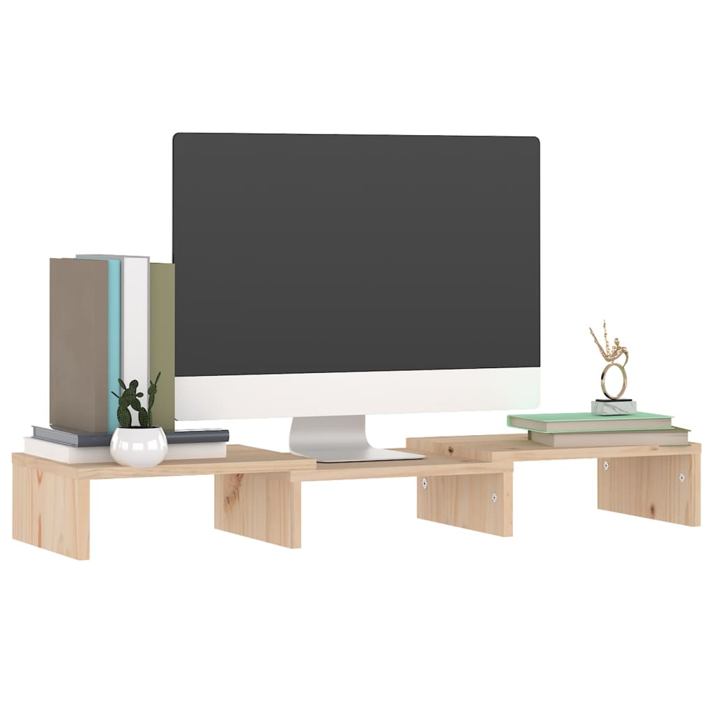 vidaXL Monitorständer 60x24x10,5 cm Massivholz Kiefer
