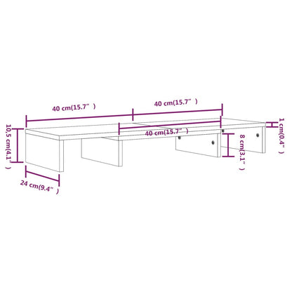 vidaXL Support d'écran 80x24x10,5 cm Bois de pin massif