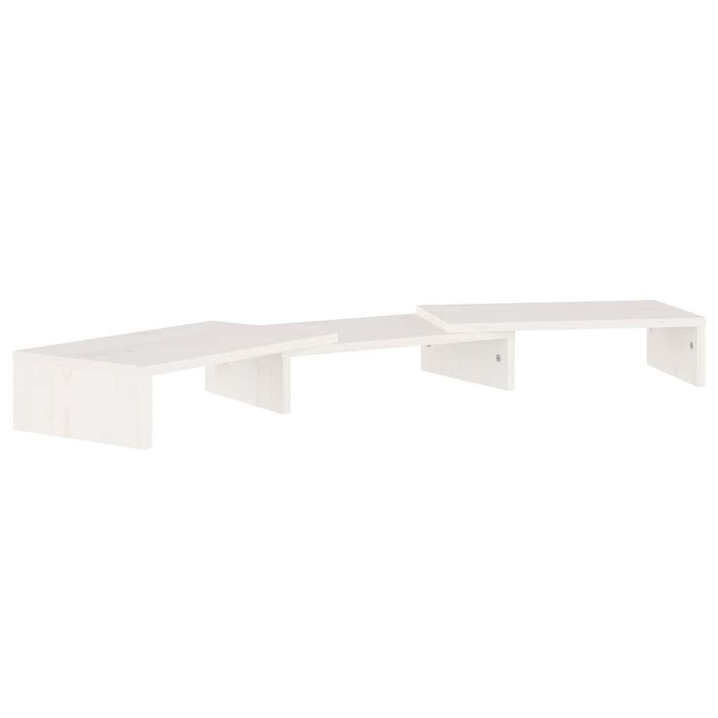 vidaXL Support d'écran Blanc 80x24x10,5 cm Bois de pin massif