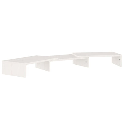 vidaXL Support d'écran Blanc 80x24x10,5 cm Bois de pin massif