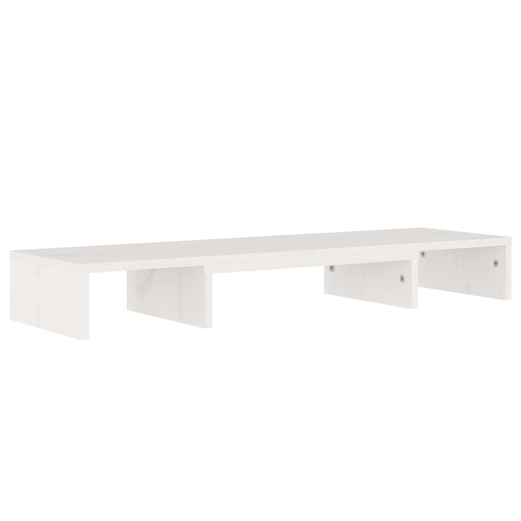 vidaXL Support d'écran Blanc 80x24x10,5 cm Bois de pin massif