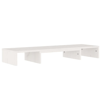vidaXL Support d'écran Blanc 80x24x10,5 cm Bois de pin massif