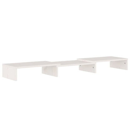 vidaXL Support d'écran Blanc 80x24x10,5 cm Bois de pin massif
