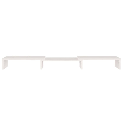 vidaXL Support d'écran Blanc 80x24x10,5 cm Bois de pin massif