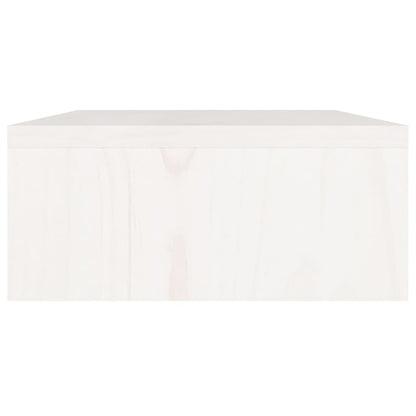 vidaXL Support d'écran Blanc 80x24x10,5 cm Bois de pin massif