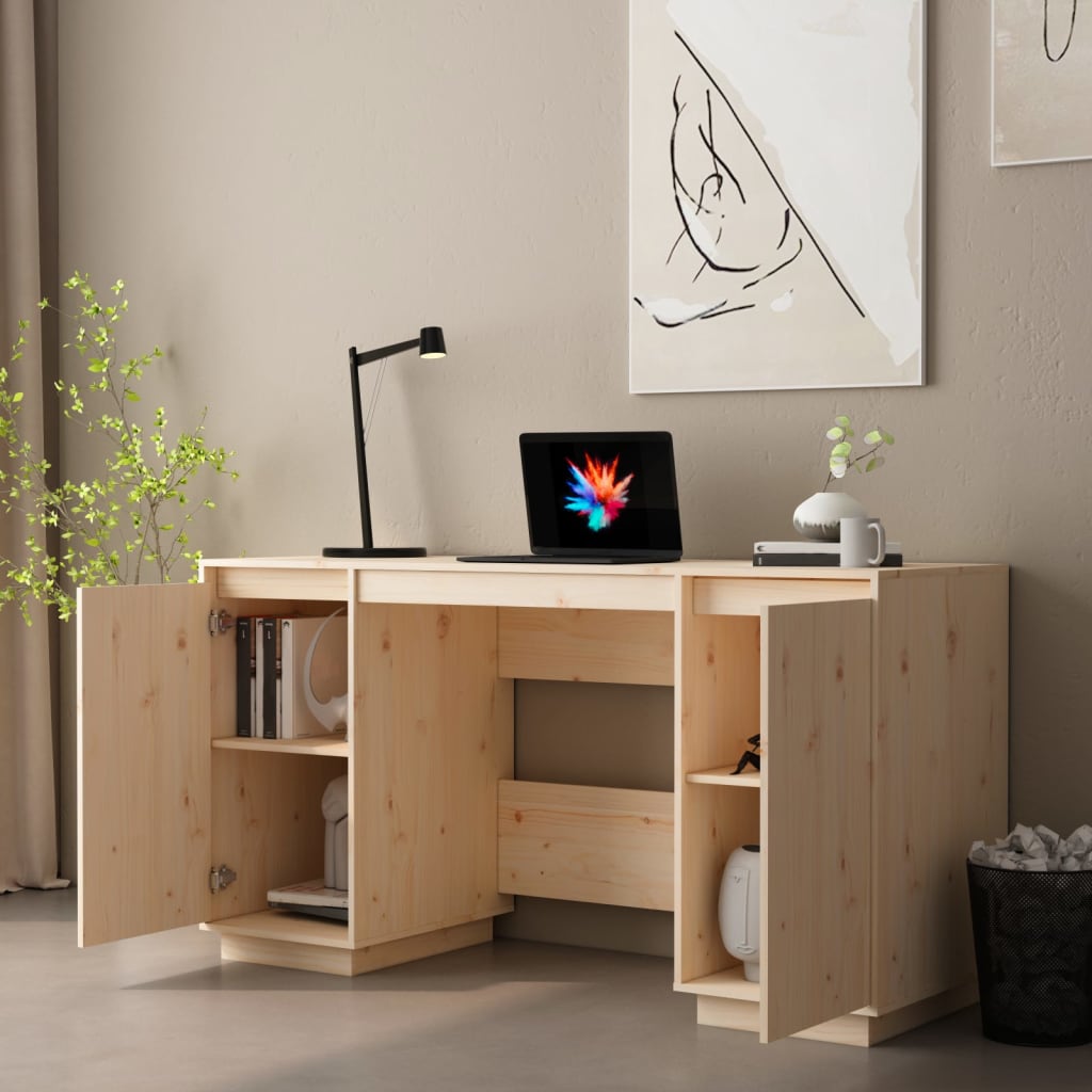 vidaXL Bureau 140x50x75 cm Bois de pin massif