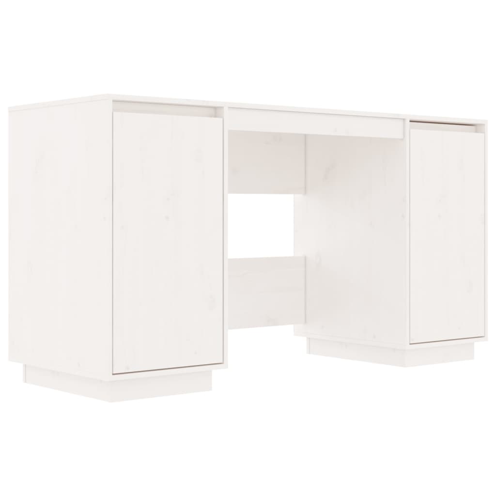 vidaXL Bureau blanc 140x50x75 cm Bois de pin massif