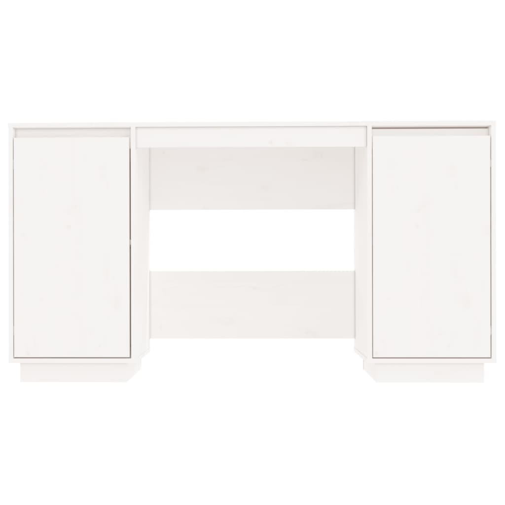 vidaXL Bureau blanc 140x50x75 cm Bois de pin massif