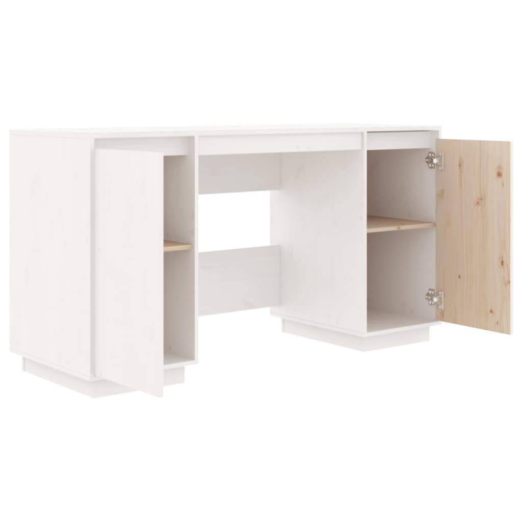 vidaXL Bureau blanc 140x50x75 cm Bois de pin massif
