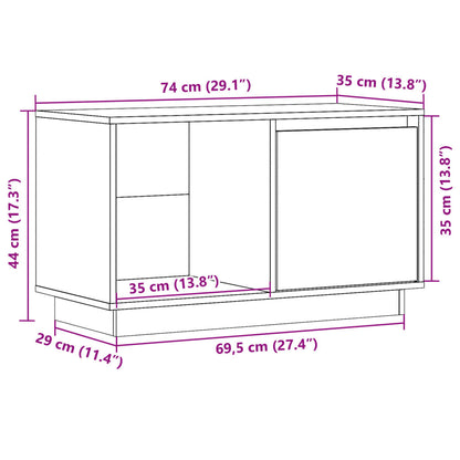 TV-Schrank 74x35x44 cm Massivholz Kiefer