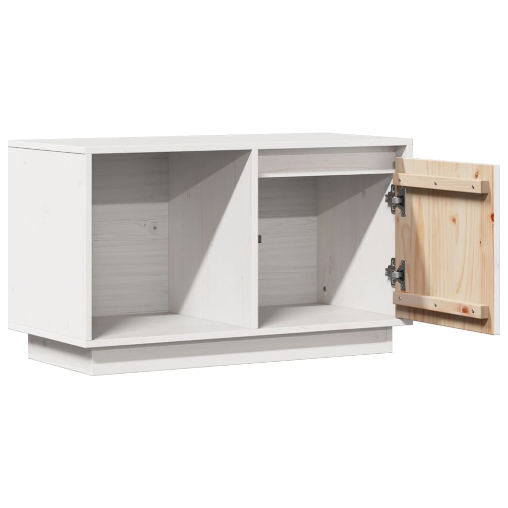 vidaXL TV-Schrank Weiß 74x35x44 cm Massivholz Kiefer