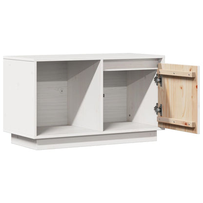 vidaXL TV-Schrank Weiß 74x35x44 cm Massivholz Kiefer
