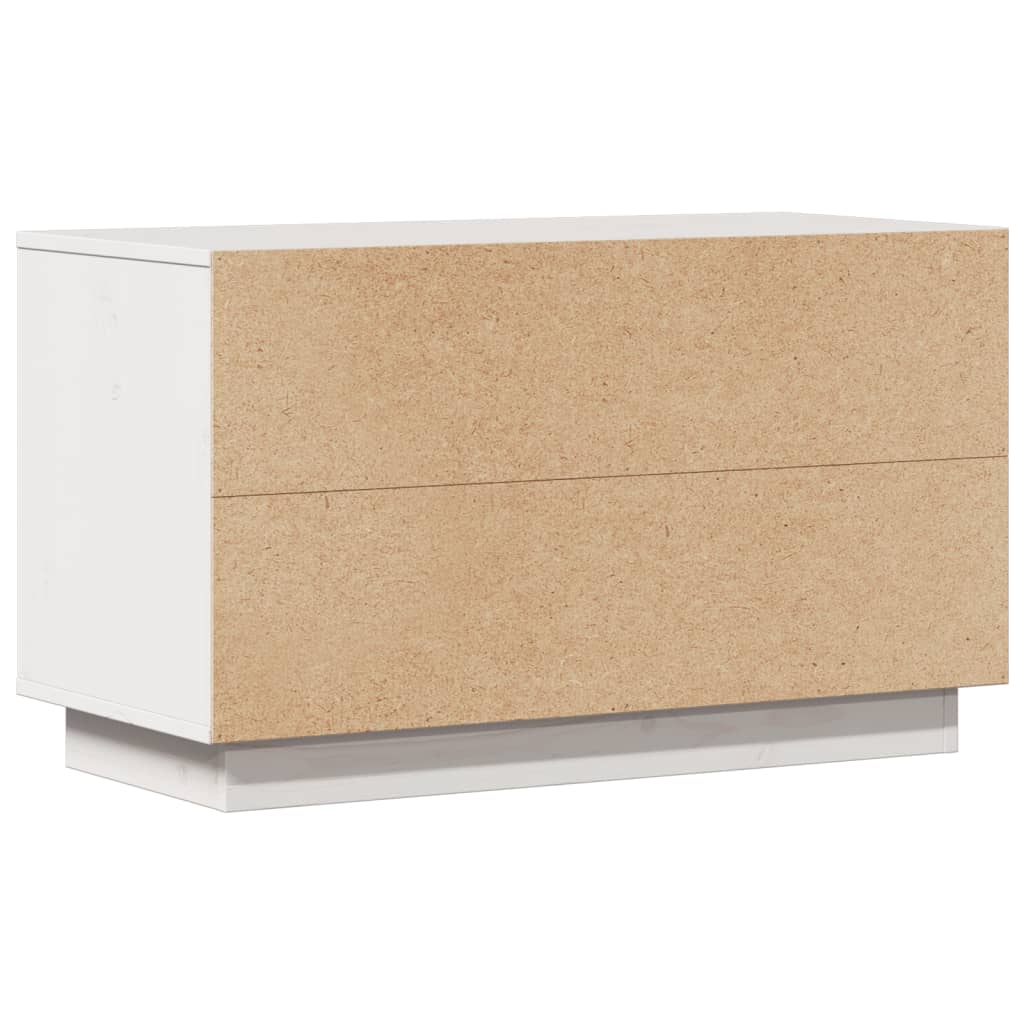 vidaXL TV-Schrank Weiß 74x35x44 cm Massivholz Kiefer