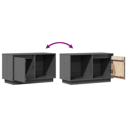 TV-Schrank Grau 74x35x44 cm Massivholz Kiefer