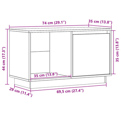 vidaXL TV-Schrank Schwarz 74x35x44 cm Massivholz Kiefer