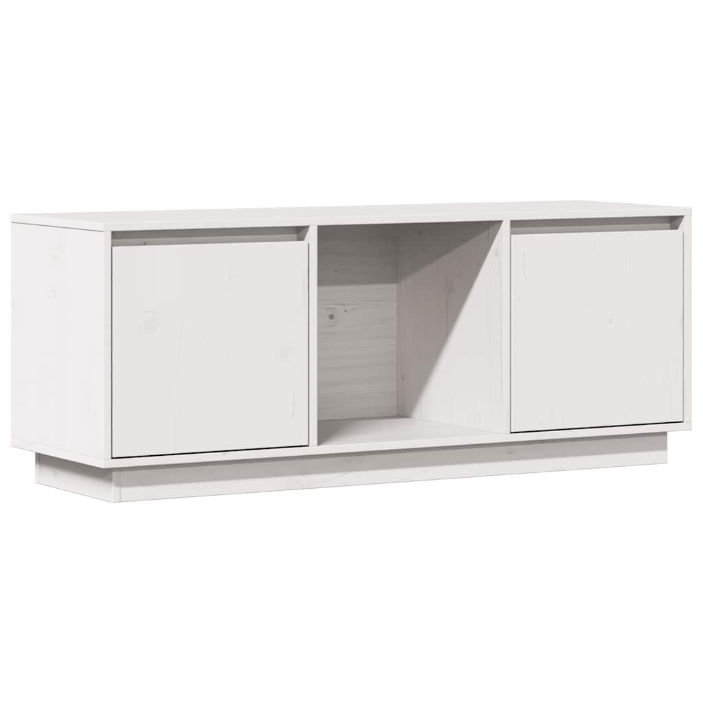 vidaXL Meuble TV blanc 110,5x35x44 cm en pin massif