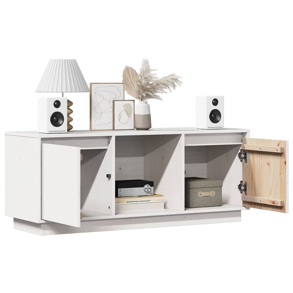 vidaXL Meuble TV blanc 110,5x35x44 cm en pin massif