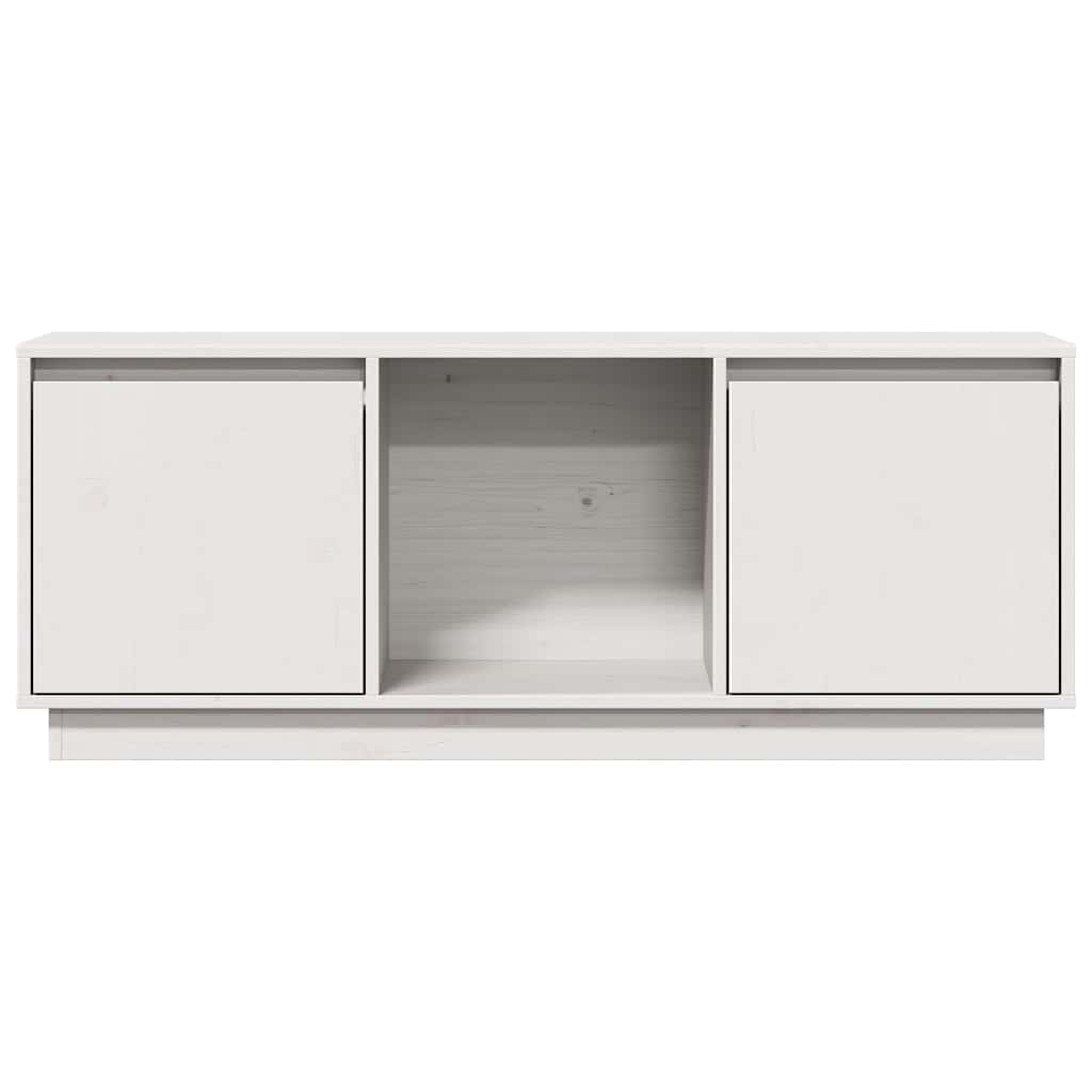 vidaXL Meuble TV blanc 110,5x35x44 cm en pin massif