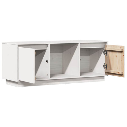 vidaXL Meuble TV blanc 110,5x35x44 cm en pin massif