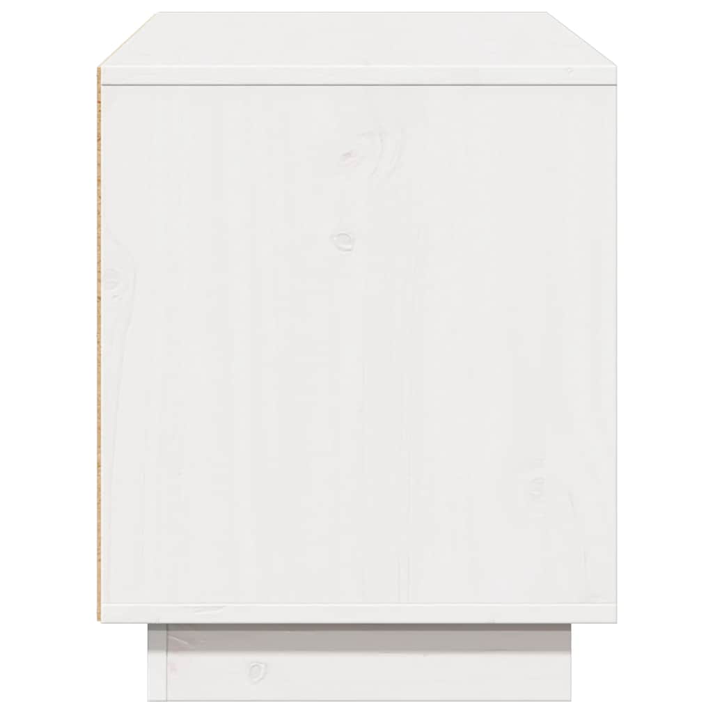 vidaXL Meuble TV blanc 110,5x35x44 cm en pin massif