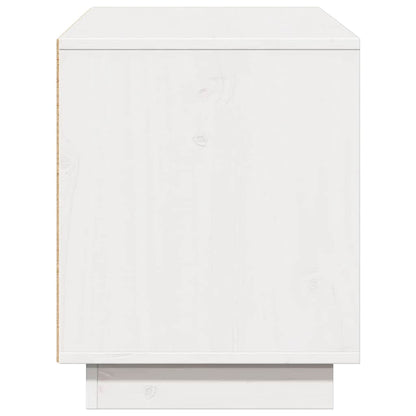 vidaXL Meuble TV blanc 110,5x35x44 cm en pin massif