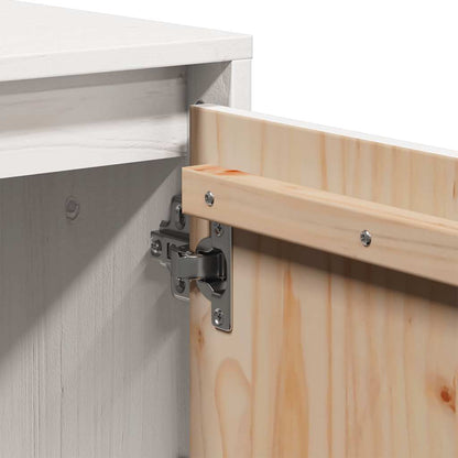 vidaXL Meuble TV blanc 110,5x35x44 cm en pin massif