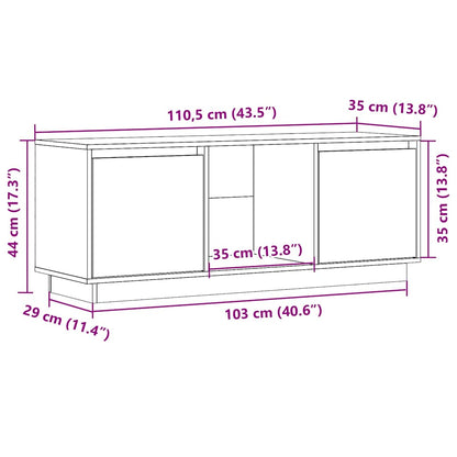 vidaXL Meuble TV blanc 110,5x35x44 cm en pin massif