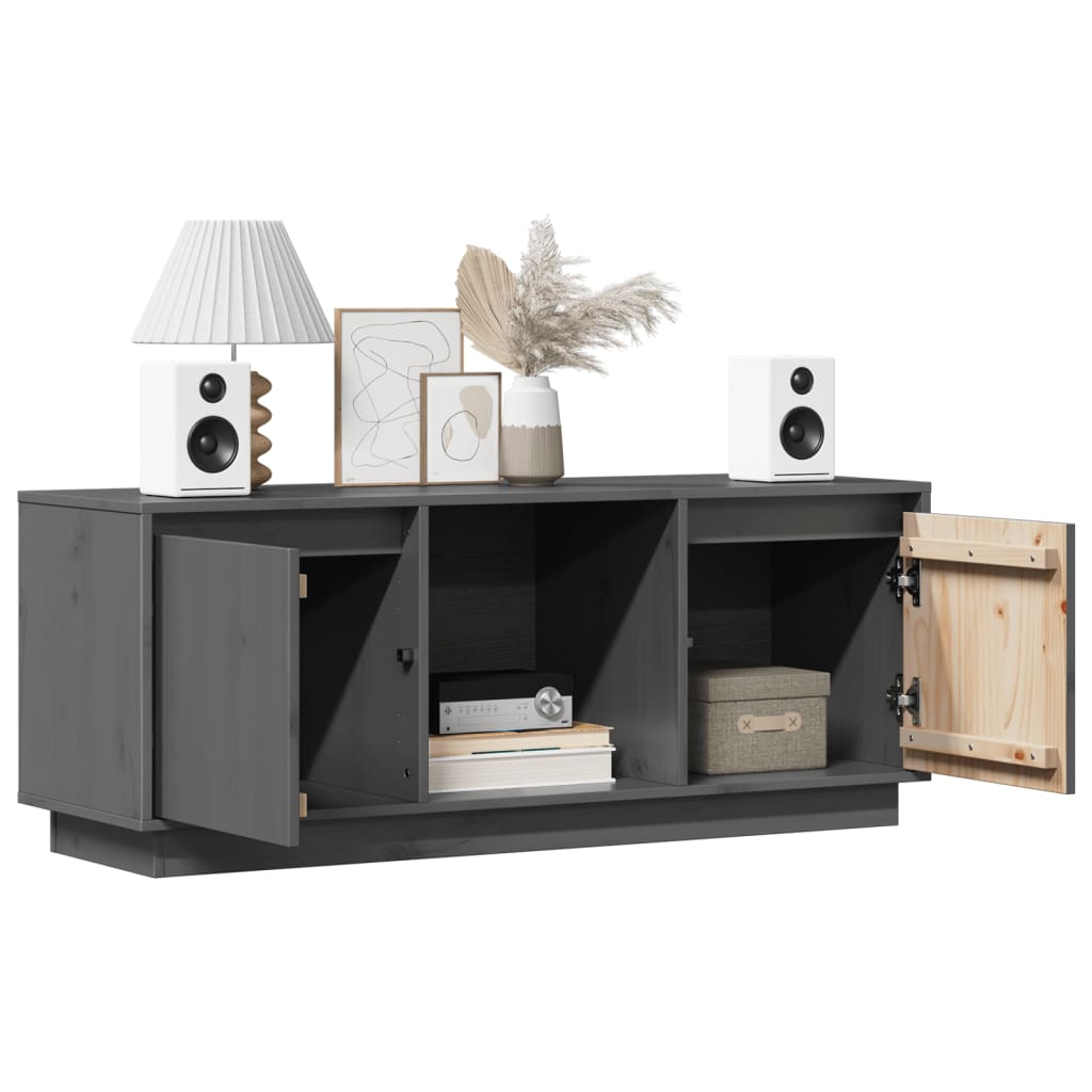 vidaXL Meuble TV gris 110,5x35x44 cm Bois de pin massif
