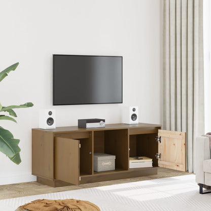 vidaXL Meuble TV marron miel 110,5x35x44 cm pin massif
