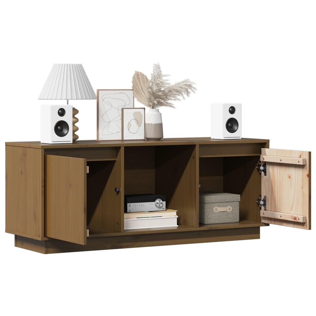 vidaXL Meuble TV marron miel 110,5x35x44 cm pin massif