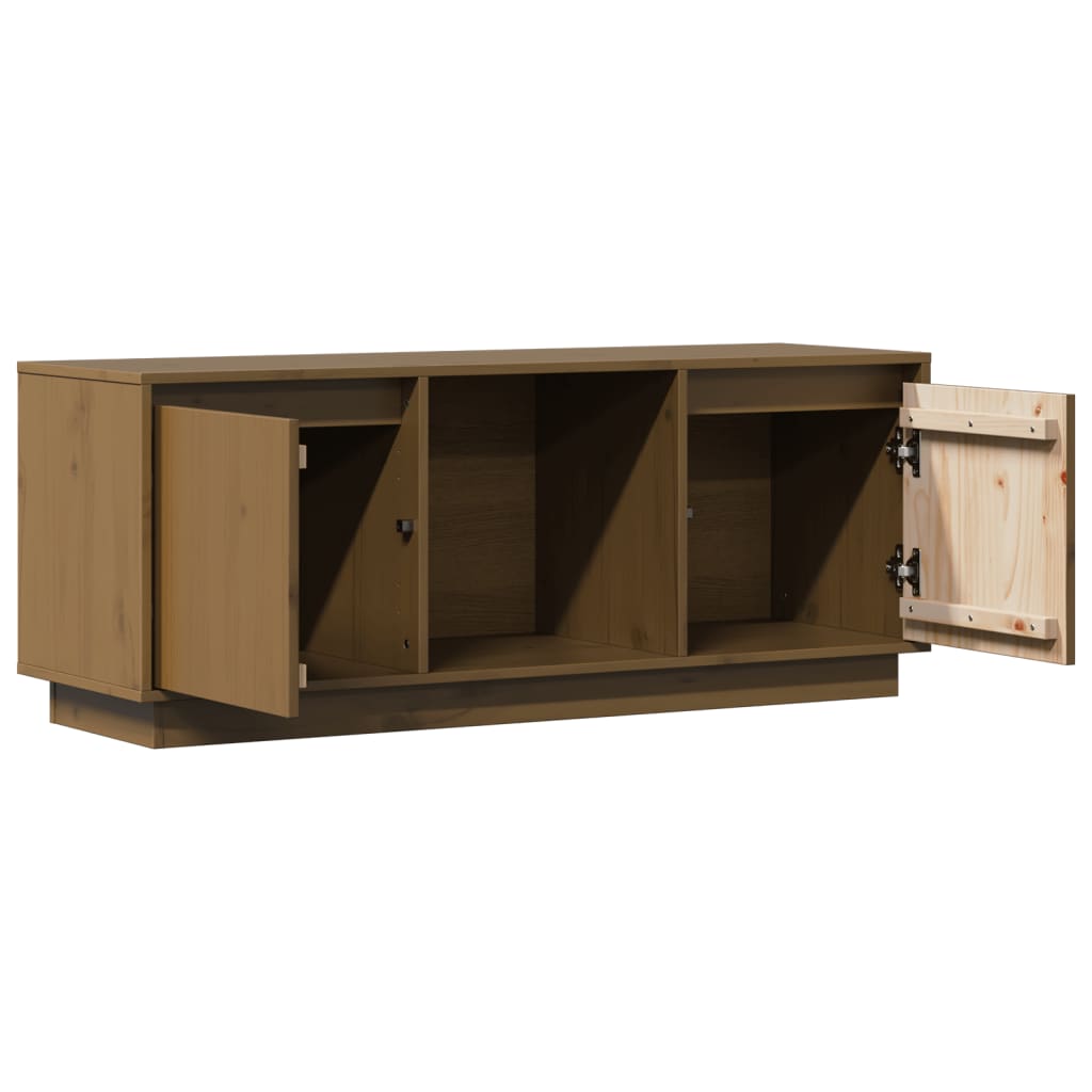 vidaXL Meuble TV marron miel 110,5x35x44 cm pin massif