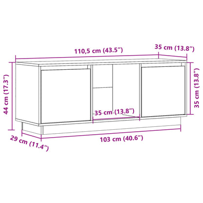 vidaXL Meuble TV marron miel 110,5x35x44 cm pin massif