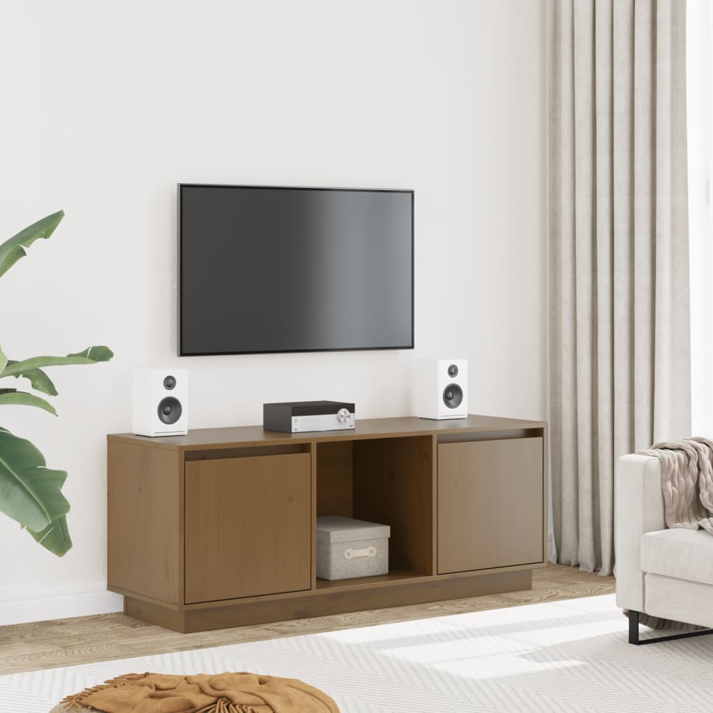 vidaXL Meuble TV marron miel 110,5x35x44 cm pin massif