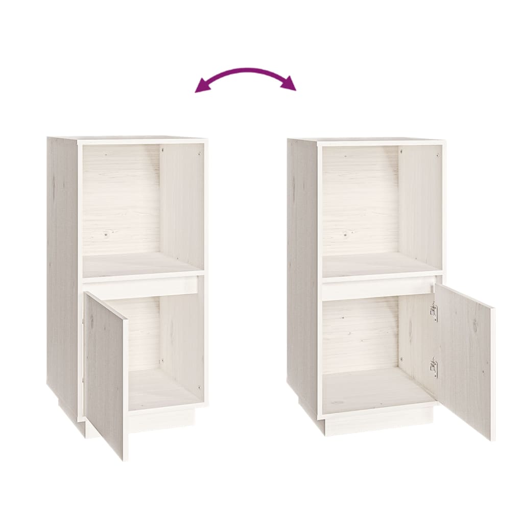 vidaXL Buffet blanc 38x35x80 cm Bois de pin massif