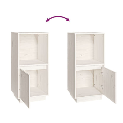 vidaXL Buffet blanc 38x35x80 cm Bois de pin massif