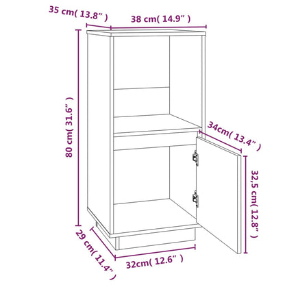vidaXL Buffet blanc 38x35x80 cm Bois de pin massif