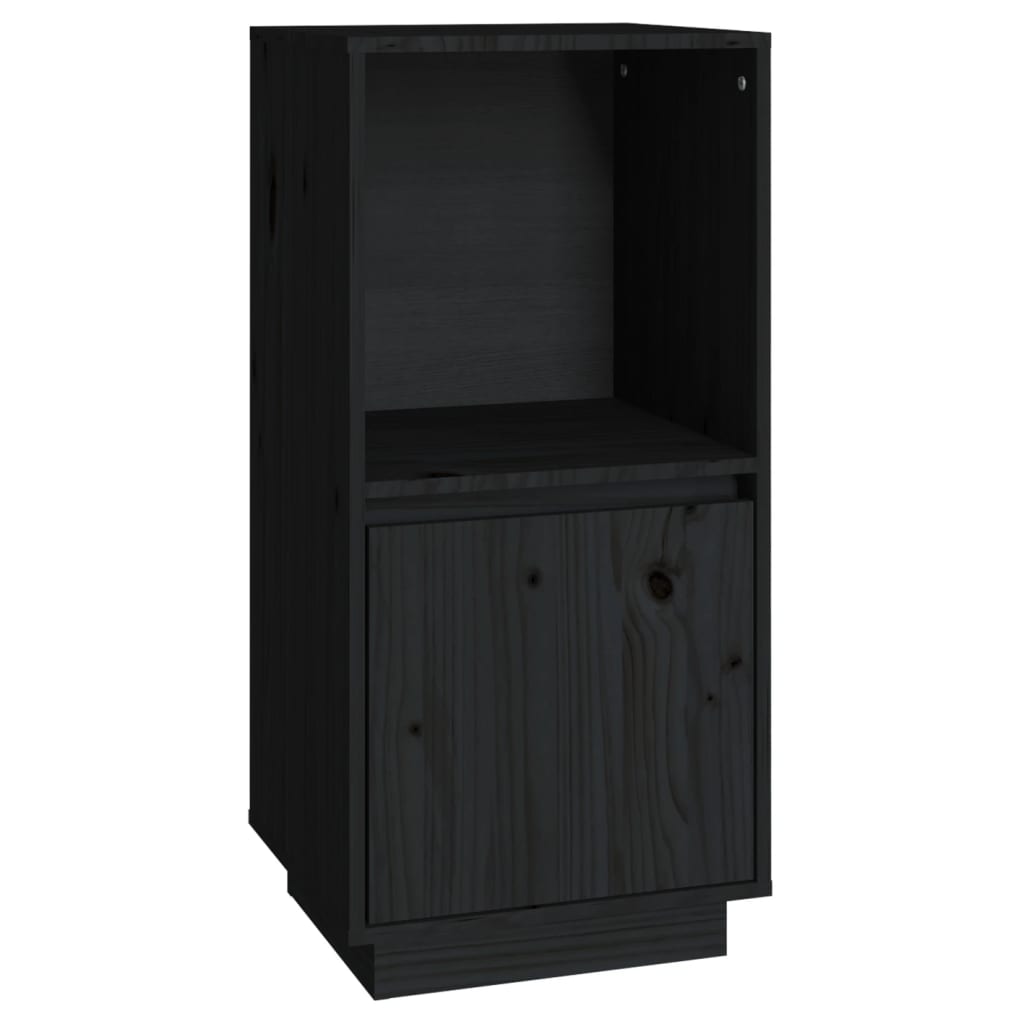 vidaXL Buffet noir 38x35x80 cm Bois de pin massif