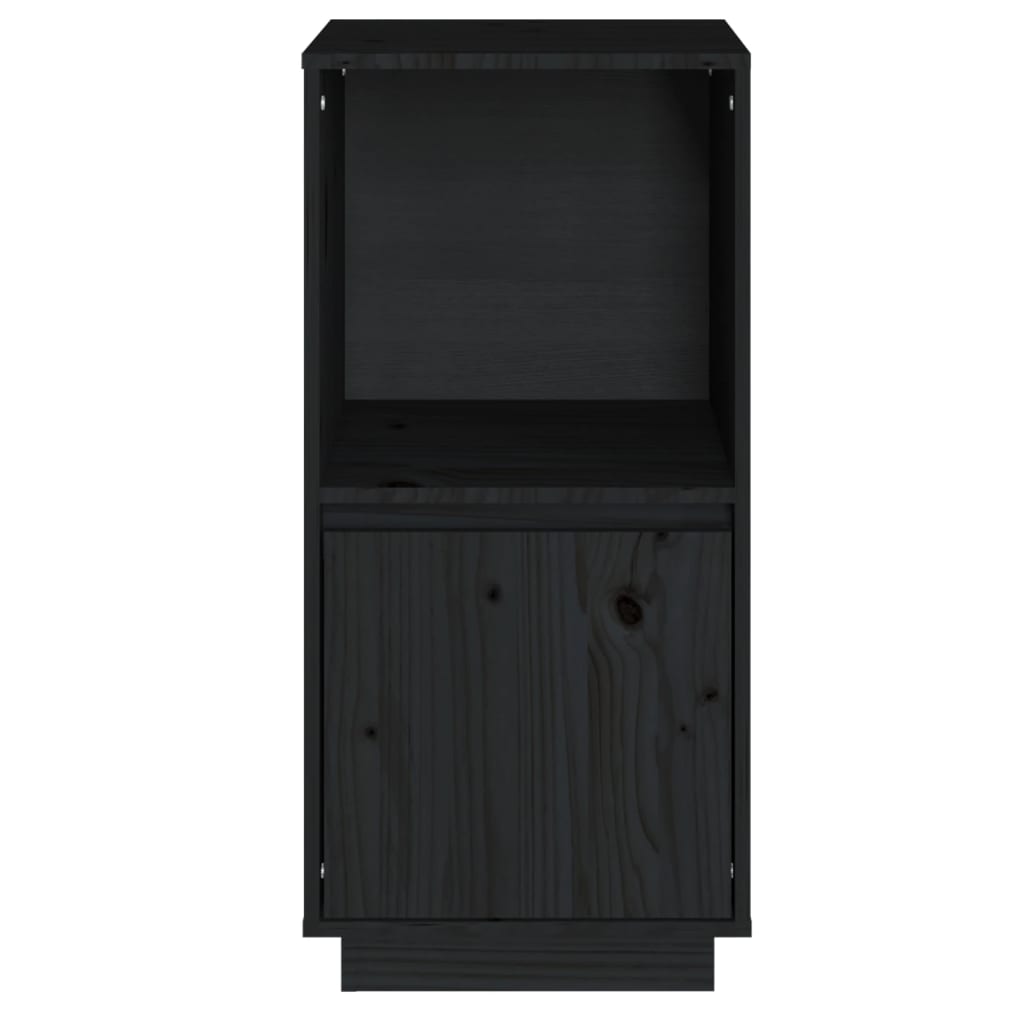 vidaXL Buffet noir 38x35x80 cm Bois de pin massif